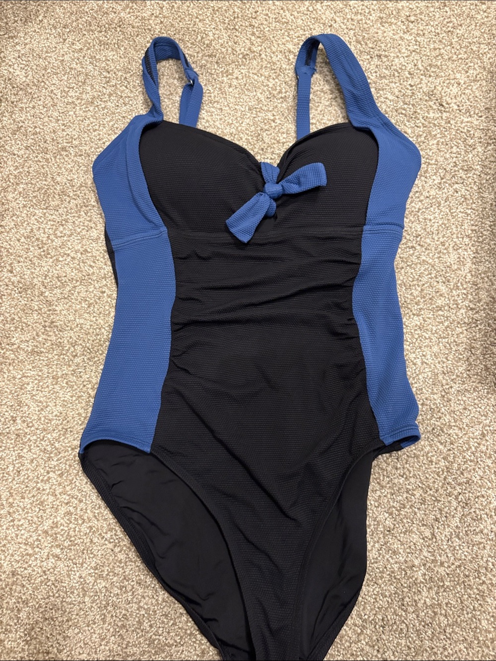Tommy Bahama Black & blue One-Piece Swimsuit with Front Knot